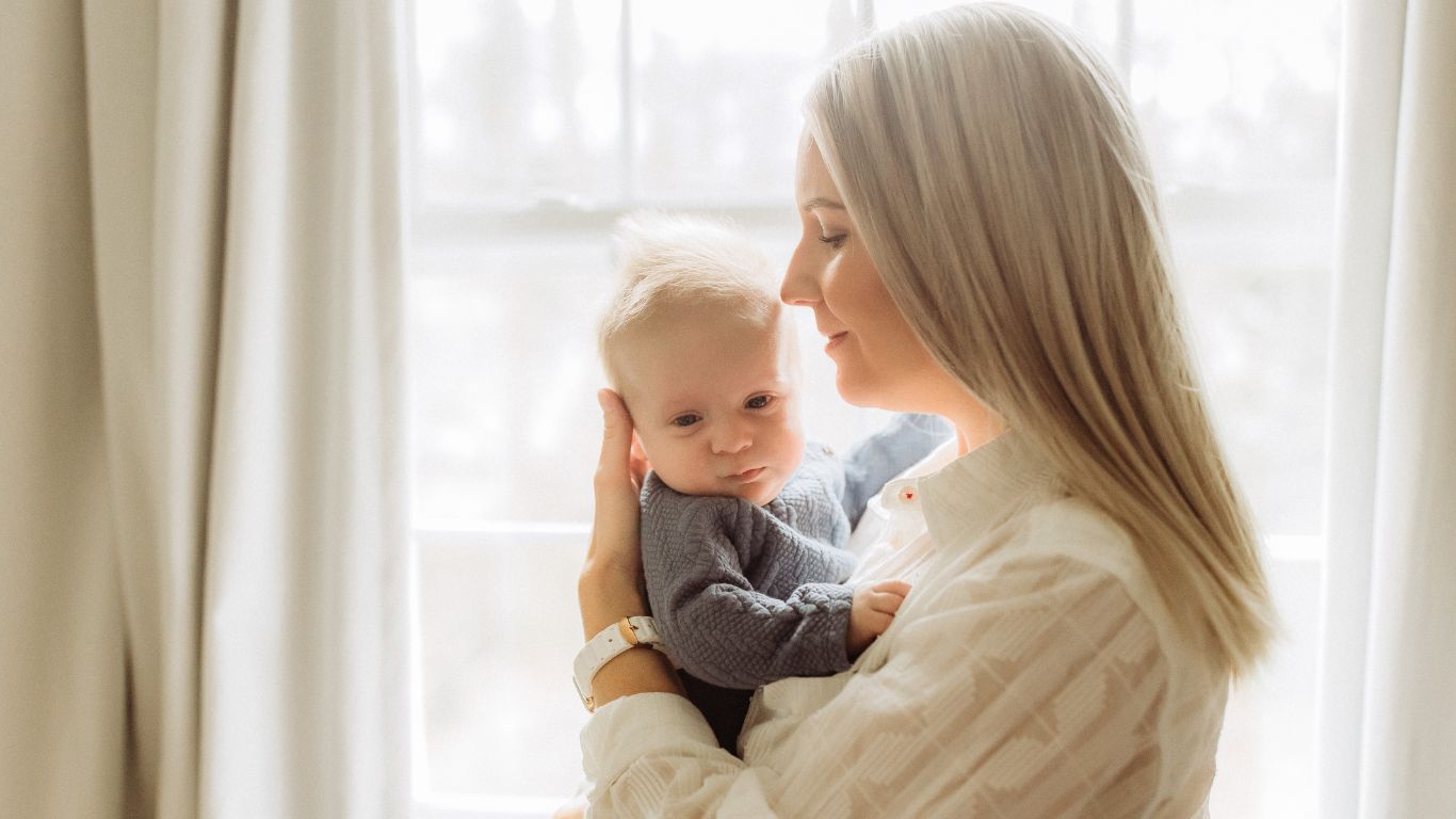 baby with caretaker